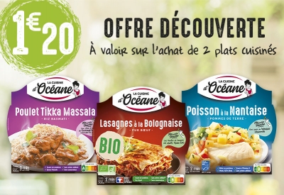Cliquez ici pour accéder à l'offre découverte La Cuisine d'Océane : 1€20 à valoir sur l'achat de 2 plats cuisinés