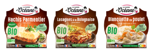 Plats cuisinés Bio La Cuisine d'Océane : Hachis Parmentier pur bœuf, Lasagnes à la bolognaise pur bœuf, Blanquette de poulet