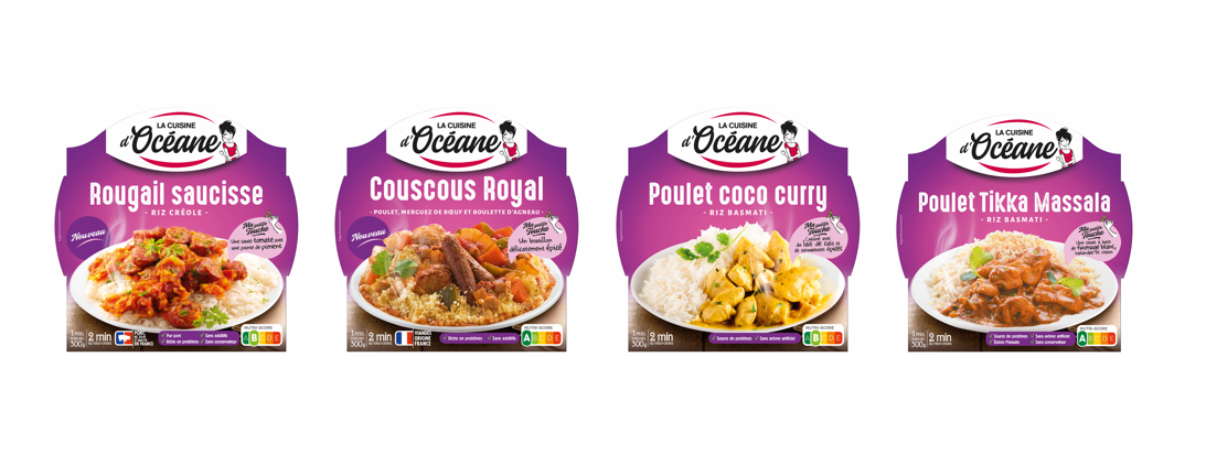 Plats cuisinés exotiques La Cuisine d'Océane : rougail saucisse, couscous royal, poulet coco curry, poulet tikka massala